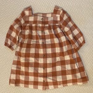 Carter's Brown and White Casual Dress with Buffalo Check
